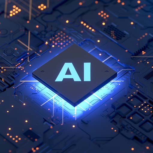 Graphic of an AI chip