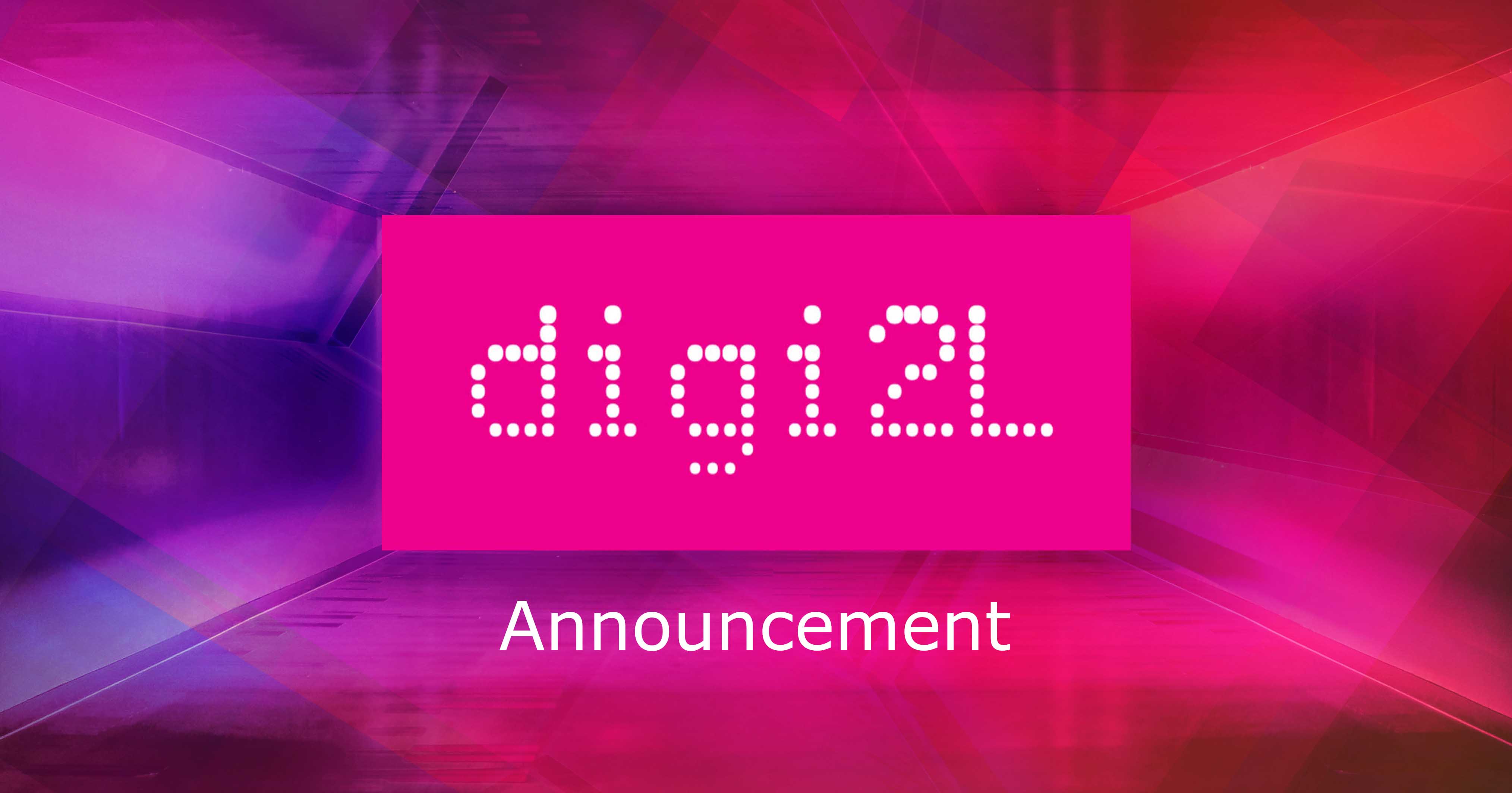 The Digi2L logo on an abstract neon pink background.
